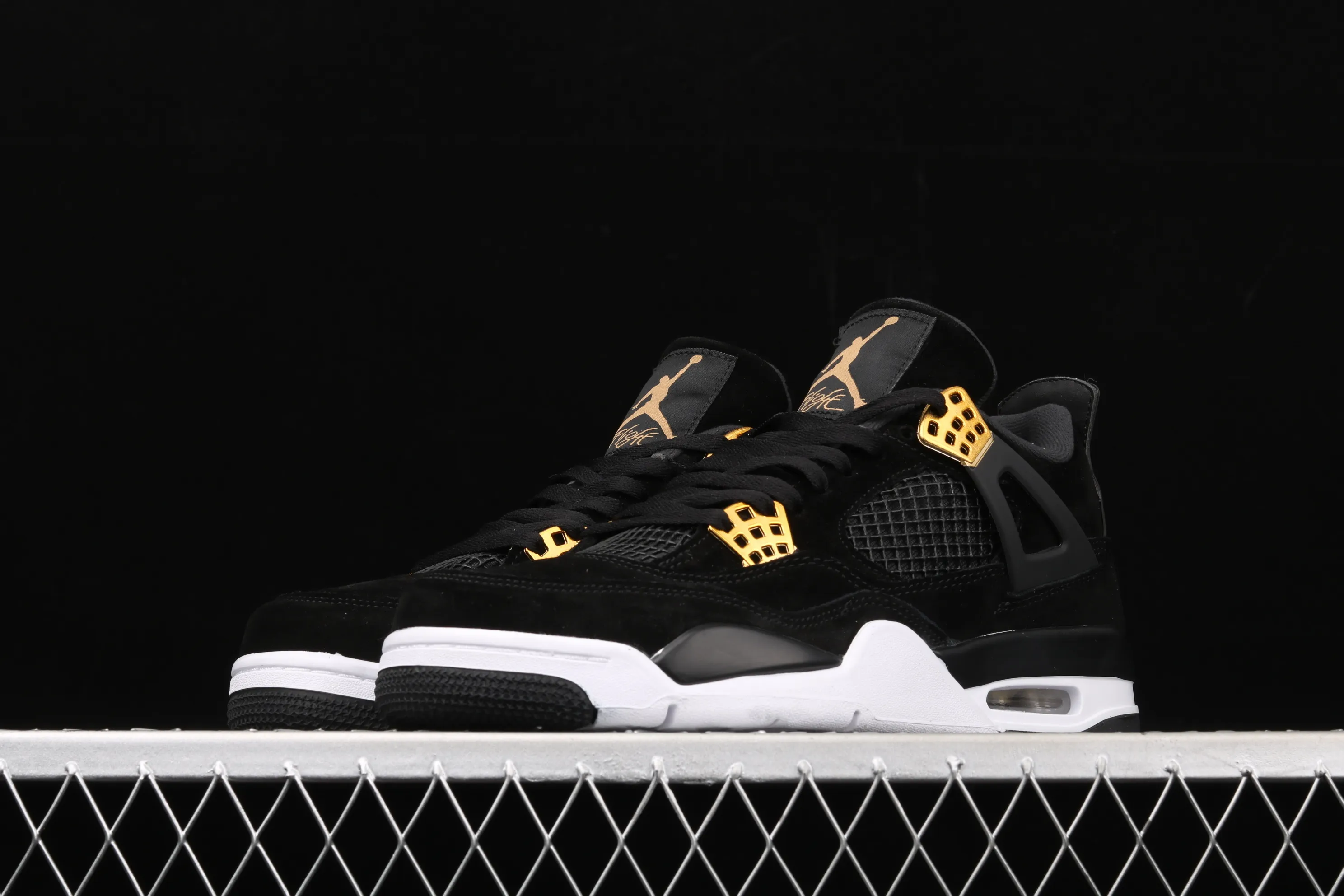 All categories Air Jordan Jordan series basketball shoes Air Jordan 4 G version Air Jordan 4 Retro AJ4 Joe 4 black gold suede basketball shoes 308497-032